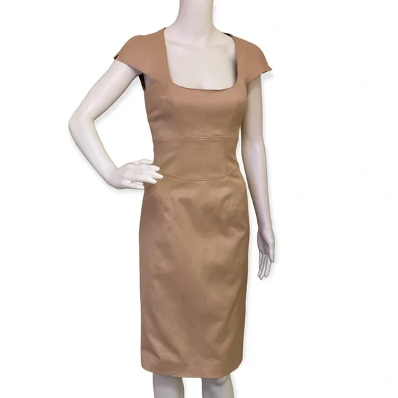 dolce and gabbana brown dress Dolce & Gabbana // Brown Printed Silk Tie Dress – VSP Consignment main image 1